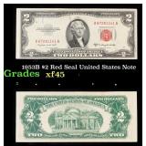 1953B $2 Red Seal United States Note Grades xf+