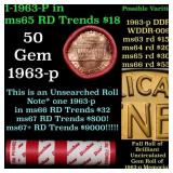 BU Shotgun Lincoln 1c roll, 1963-p 50 pcs Dunbar W