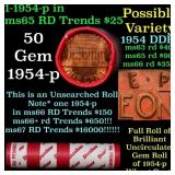 BU Shotgun Lincoln 1c roll, 1959-p 50 pcs Dunbar W