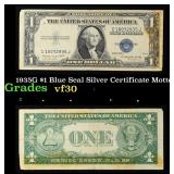 1935G $1 Blue Seal Silver Certificate Grades vf++