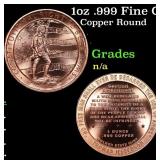 1oz .999 Fine Copper Bullion Round - Second Amendm