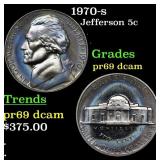 1970-s Proof Jefferson Nickel 5c Grades GEM++ Proo