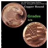 1oz .999 Fine Copper Bullion Round - Strength Free