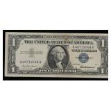 1957 $1 Blue Seal Silver Certificate Grades xf