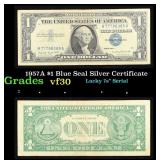 1957A $1 Blue Seal Silver Certificate Grades vf++