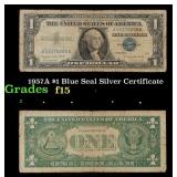 1957A $1 Blue Seal Silver Certificate Grades f+