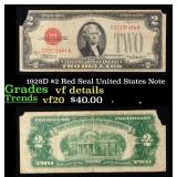 1928D $2 Red Seal United States Note Grades vf det