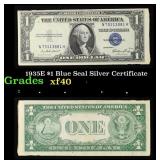 1935E $1 Blue Seal Silver Certificate Grades xf