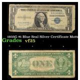 1935G $1 Blue Seal Silver Certificate Grades vf+ M