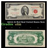 1953A $2 Red Seal United States Note Grades vf++