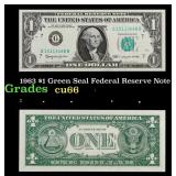 1963 $1 Green Seal Federal Reserve Note Grades Gem