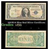 1957B $1 Blue Seal Silver Certificate Grades vf++