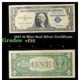 1957 $1 Blue Seal Silver Certificate Grades vf++