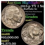 *Highlight* 1913-p TY I Buffalo Nickel Near Top Po