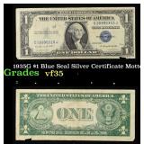 1935G $1 Blue Seal Silver Certificate Grades vf++