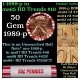 BU Shotgun Lincoln 1c roll, 1989-p 50 pcs Bank Wra