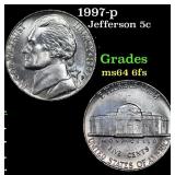 1997-p Jefferson Nickel 5c Grades Choice Unc 6fs