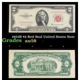 1953B $2 Red Seal United States Note Grades Choice