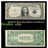 1935D $1 Blue Seal Silver Certificate Grades vf++