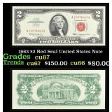 1963 $2 Red Seal United States Note Grades Gem++ C