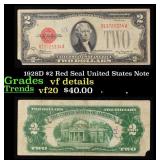 1928D $2 Red Seal United States Note Grades vf det