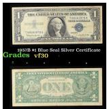 1957B $1 Blue Seal Silver Certificate Grades vf++