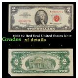 1963 $2 Red Seal United States Note Grades xf deta