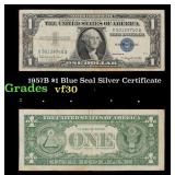 1957B $1 Blue Seal Silver Certificate Grades vf++