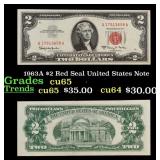 1963A $2 Red Seal United States Note Grades Gem CU