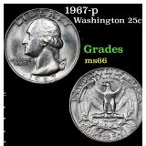 1967-p Washington Quarter 25c Grades GEM+ Unc
