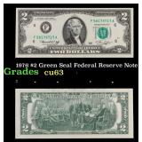 1976 $2 Green Seal Federal Reserve Note Grades Sel