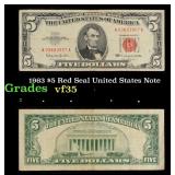 1963 $5 Red Seal United States Note Grades vf++