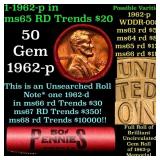 BU Shotgun Lincoln 1c roll, 1962-p 50 pcs Dunbar W