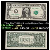 **Star Note** 1995 $1 Green Seal Federal Reserve N