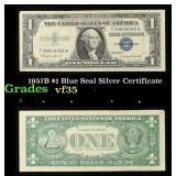 1957B $1 Blue Seal Silver Certificate Grades vf++