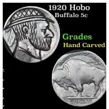 1920 Hobo Buffalo Nickel 5c Grades Hand Carved