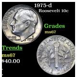 1975-d Roosevelt Dime 10c Grades GEM++ Unc