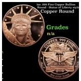 1oz .999 Fine Copper Bullion Round - Statue of Lib