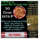 BU Shotgun Lincoln 1c roll, 1979-p 50 pcs Bank Wra