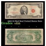 1963 $2 Red Seal United States Note Grades vf+