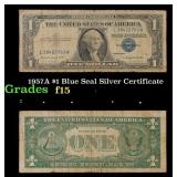 1957A $1 Blue Seal Silver Certificate Grades f+