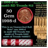 BU Shotgun Lincoln 1c roll, 1998-d 50 pcs Dunbar W