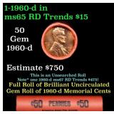 BU Shotgun Lincoln 1c roll, 1960-d 50 pcs Bank Wra