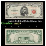 1963 $5 Red Seal United States Note Grades Choice