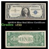 1957B $1 Blue Seal Silver Certificate Grades vf++