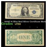 1935G $1 Blue Seal Silver Certificate Grades vf++