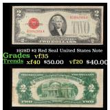 1928D $2 Red Seal United States Note Grades vf++