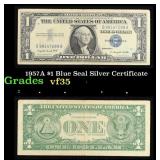 1957A $1 Blue Seal Silver Certificate Grades vf++