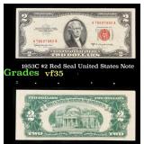 1953C $2 Red Seal United States Note Grades vf++