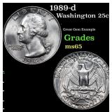 1989-d Washington Quarter 25c Grades GEM Unc